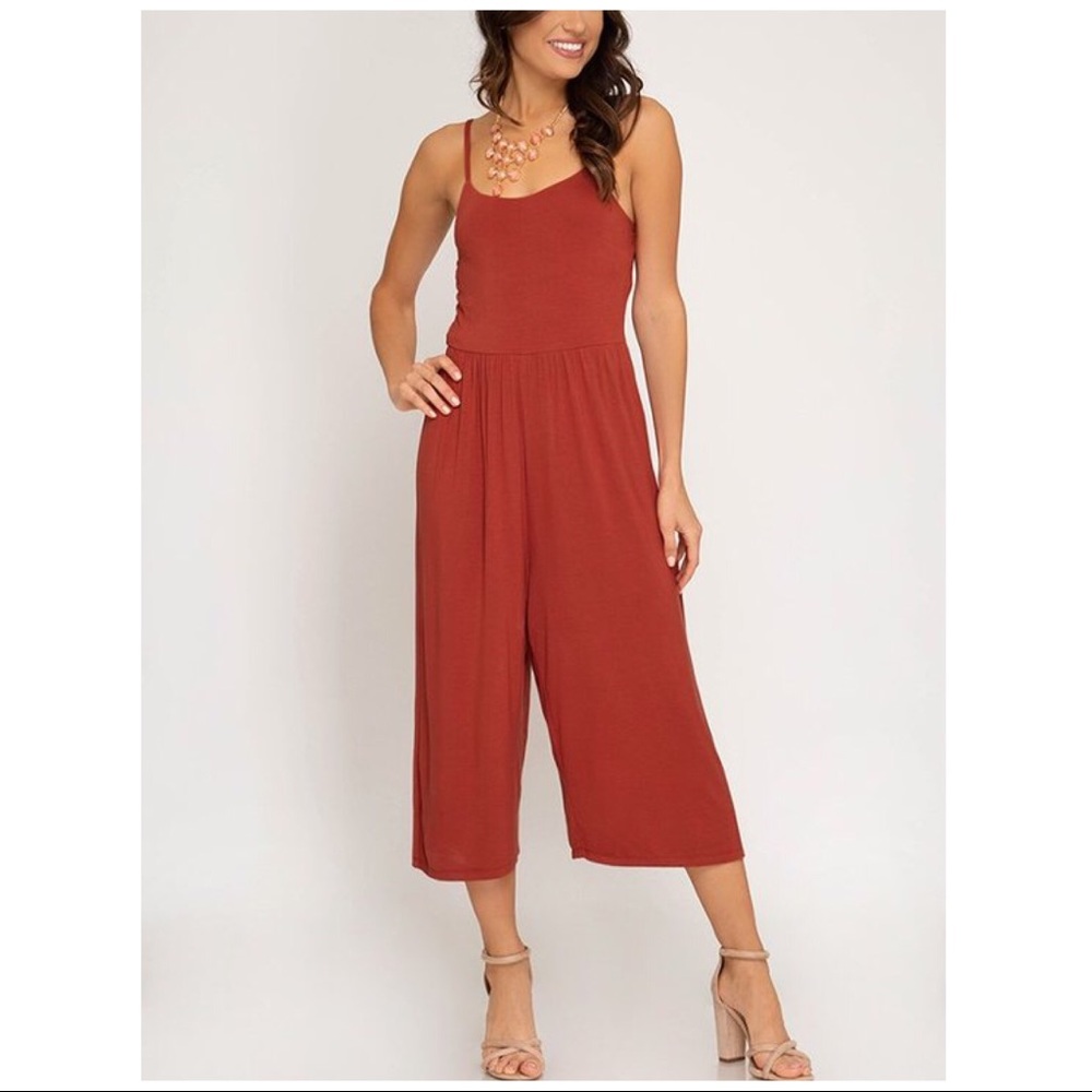 FINE STRETCH KNIT CAMI JUMPSUIT - Picture 2 of 8